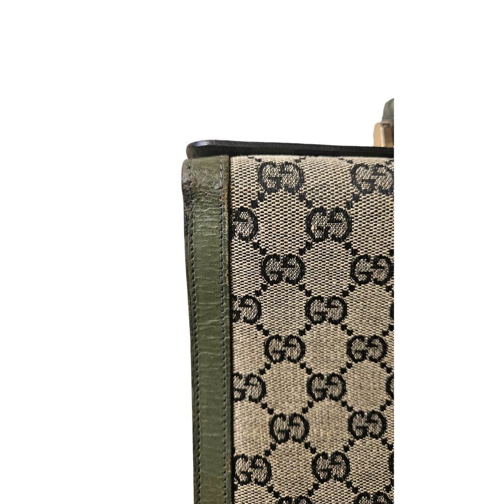 Rare Olive Green Gucci Monogram Collector Portfolio Briefcase | Circa 1960s-1970 - Picture 3 of 11